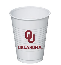 Mayflower OU Oklahoma White 16oz Plastic Cup (8 Count)