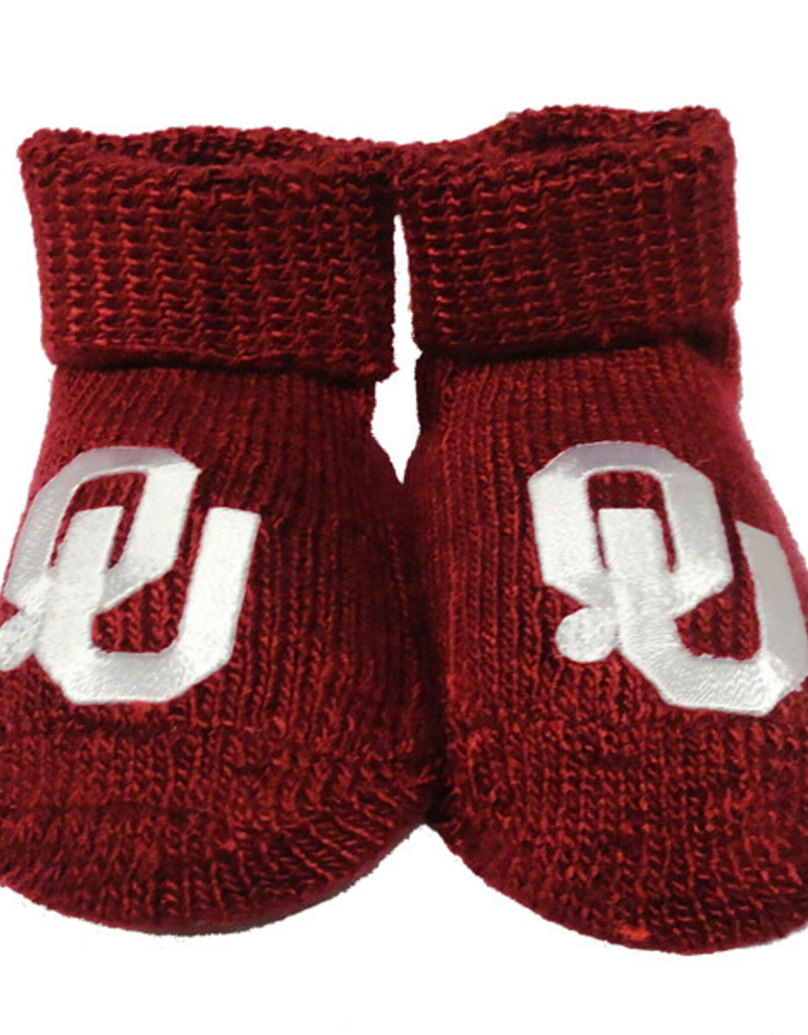 Creative Knitwear Newborn OU Crimson Booties in Gift Box