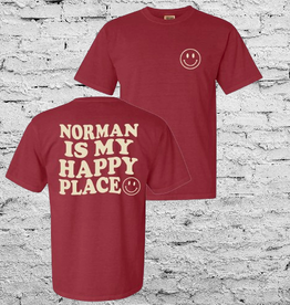 Comfort Colors Unisex Crimson Norman Happy Place Tee