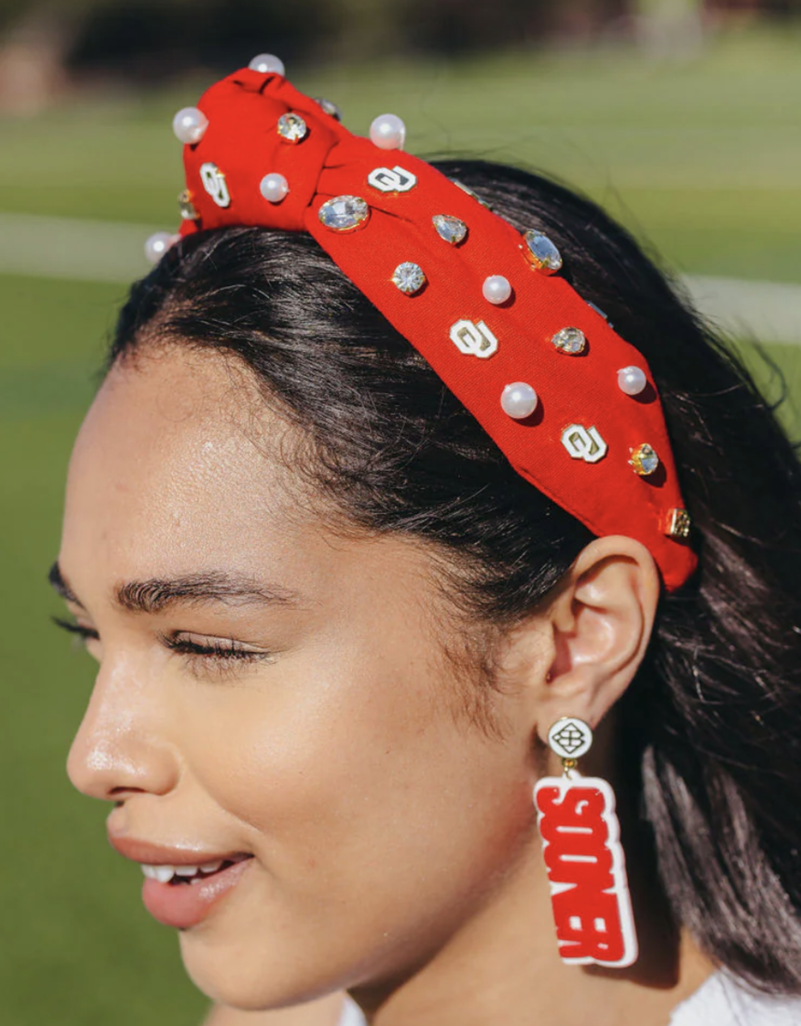 Brianna Cannon Crimson University of Oklahoma Jeweled Headband