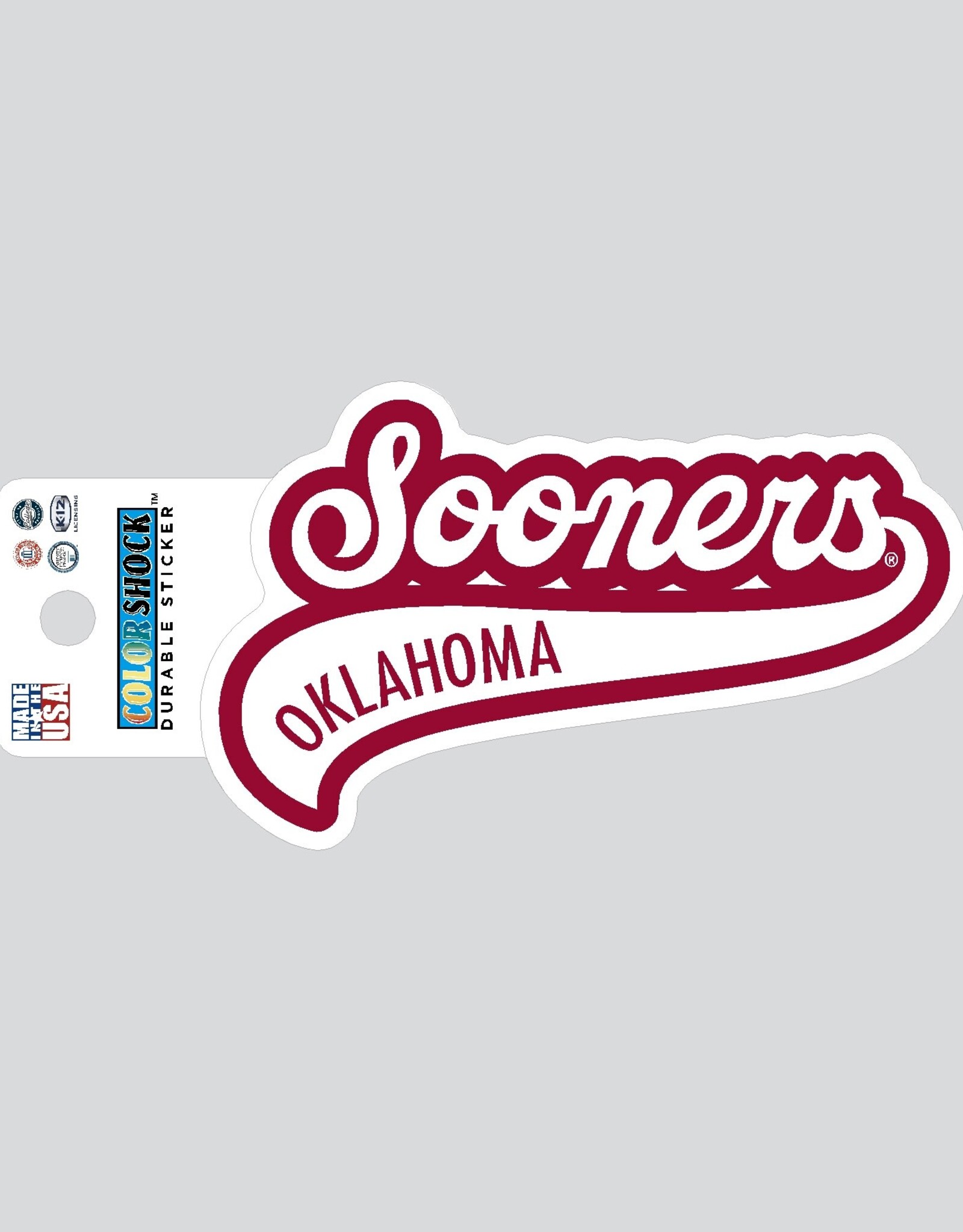 Color Shock CDI Sooners Oklahoma Tail Durable Sticker