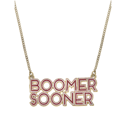 Canvas Boomer Sooner Enamel Necklace w/ 16" Adjustable Chain