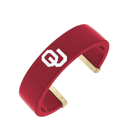 Canvas OU Crimson Resin Logo Cuff Bracelet