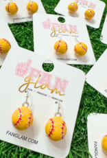 Fan Glam Fan Glam Softball Enamel Dangle Earrings