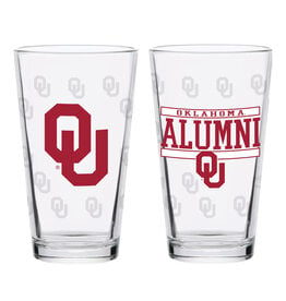 Indigo Falls Oklahoma OU Alumni Pint Glass