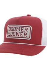 Hooey Boomer Sooner Patch Crimson Front Trucker Hooey Hat