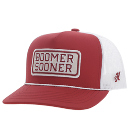 Hooey Boomer Sooner Patch Crimson Front Trucker Hooey Hat