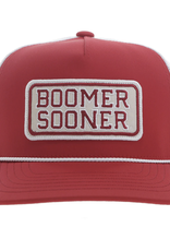 Hooey Boomer Sooner Patch Crimson Front Trucker Hooey Hat