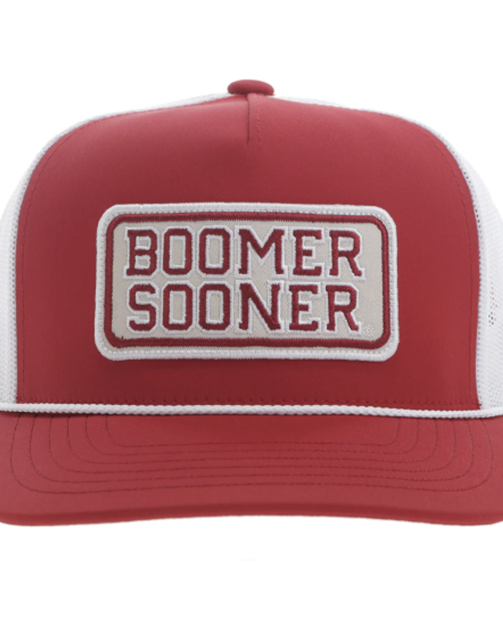 Hooey Boomer Sooner Patch Crimson Front Trucker Hooey Hat
