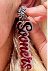 Fan Glam Sooners Script Silver Bead Topper