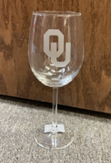 Campus Crystal 16oz Etched OU Wine Glass