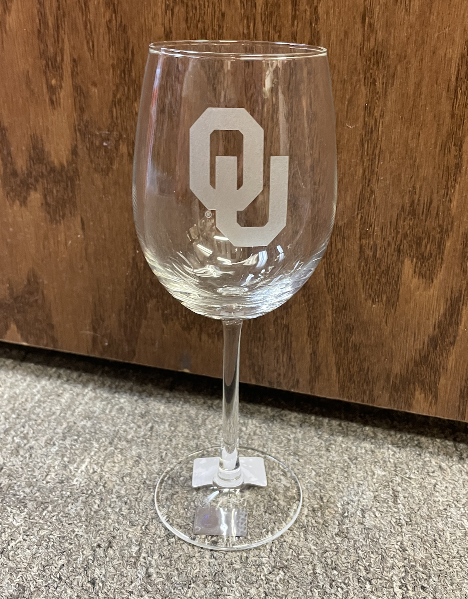 Campus Crystal 16oz Etched OU Wine Glass