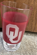 Campus Crystal 16oz OU Color Band Mixing Glass