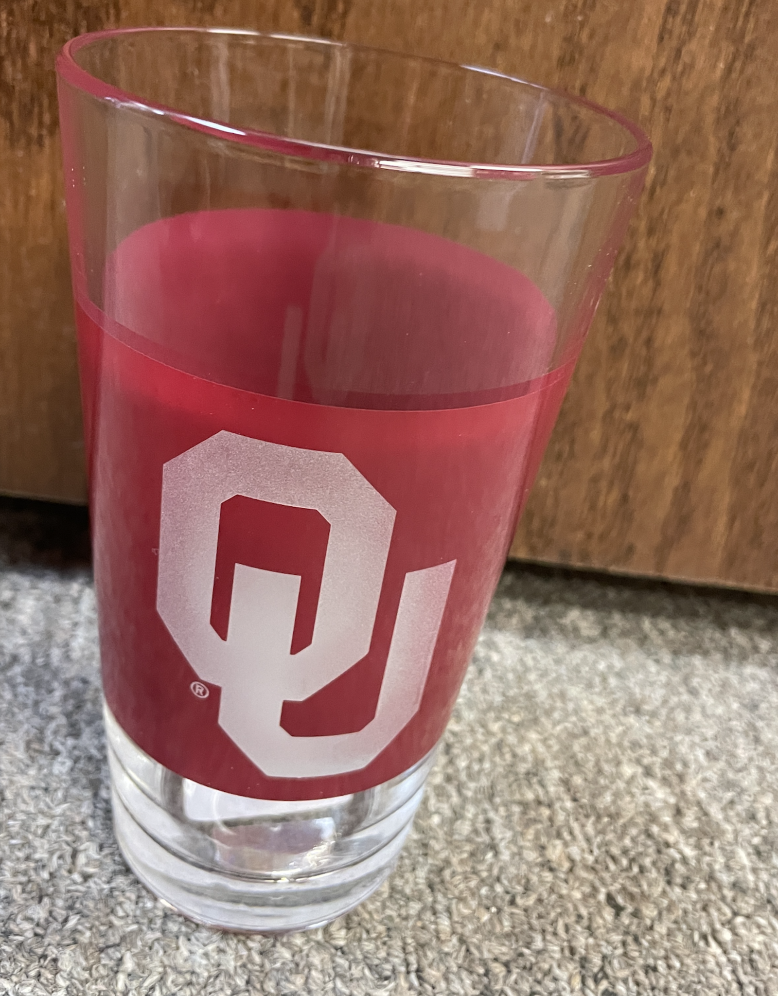 Campus Crystal 16oz OU Color Band Mixing Glass