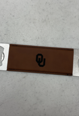 Campus Crystal OU Leather and Metal Bottle Opener