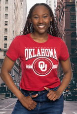 Womens Oklahoma Circle OU Crop Top
