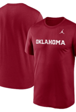 Jordan Men's Jordan Crimson Oklahoma Wordmark Legend Tee