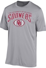 Champion Men's Champion Gray Arch U of OK Sooners Football  Athletic Tee