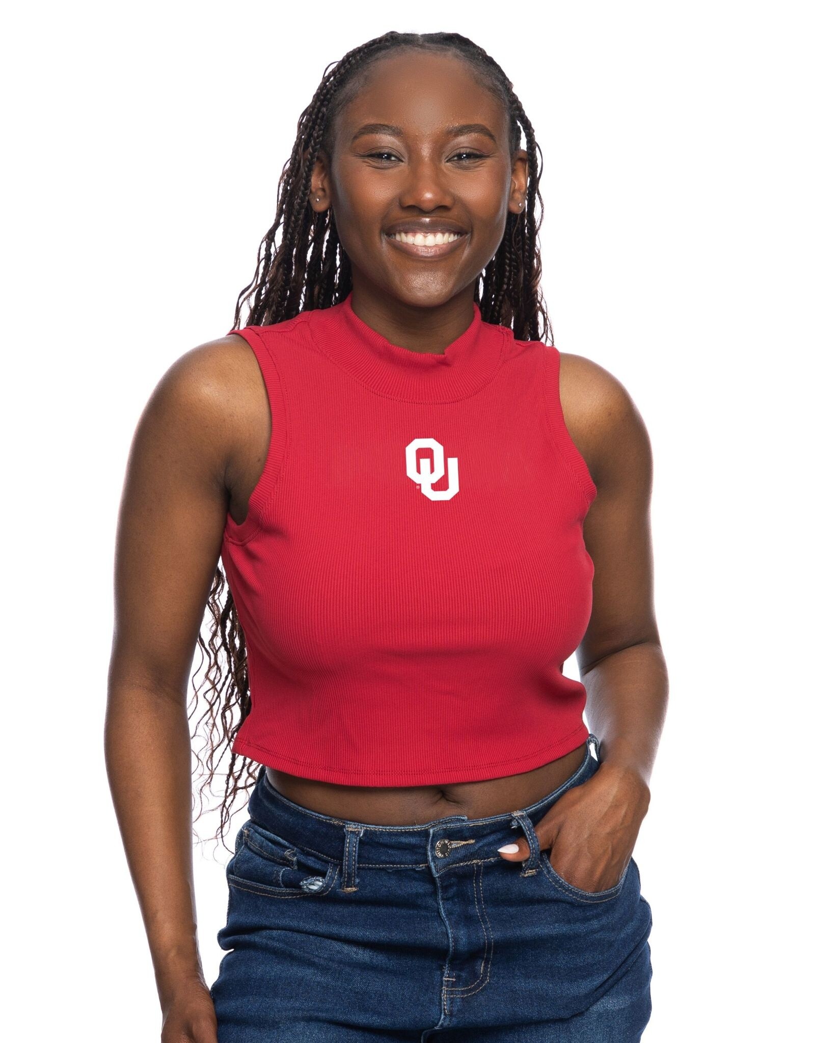 ZooZatz Women's Crimson OU Mock Tank