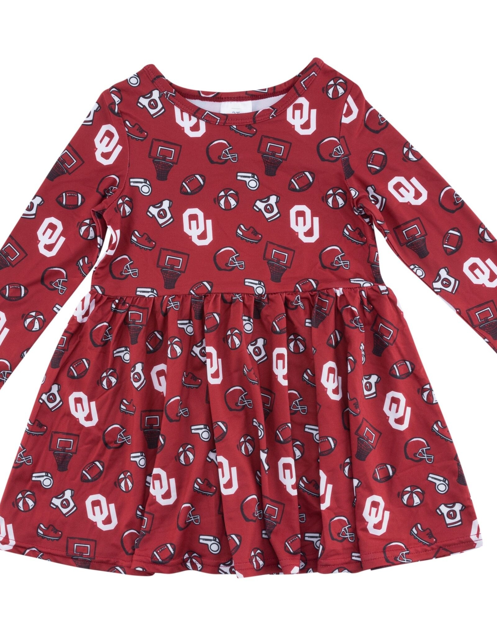 ZooZatz Toddler Girls'  OU Sport Theme L/S Dress