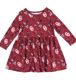 ZooZatz Toddler Girls'  OU Sport Theme L/S Dress