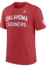 Jordan Men's Jordan Oklahoma Sooners Crimson Heather TriBlend Collegiate Block Tee