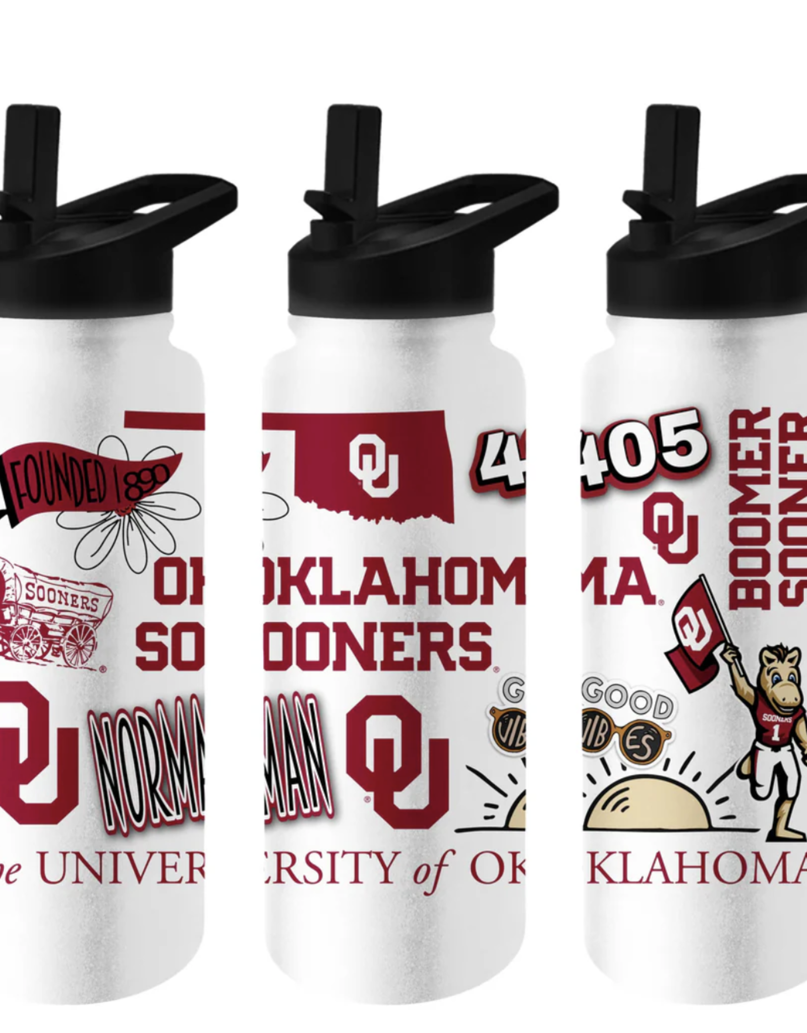 Logo Oklahoma Sooner 34oz Native Quencher Bottle
