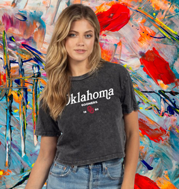 Chicka-d Womens OU Short 'N Sweet Graphite Tee