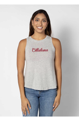 Chicka-d Women's Chicka-d Heather Gray Script Oklahoma Swing Tank