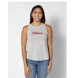 Chicka-d Women's Chicka-d Heather Gray Script Oklahoma Swing Tank