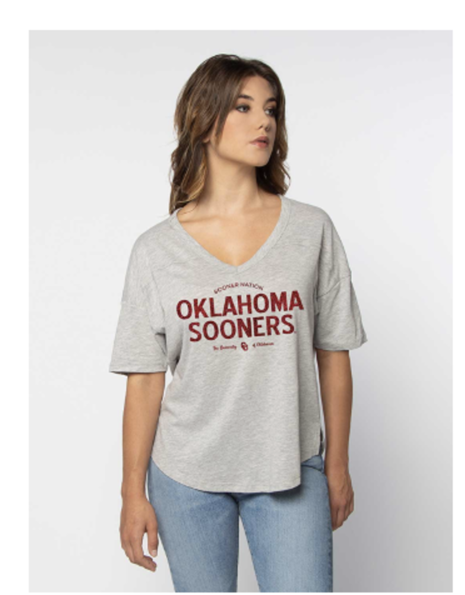 Chicka-d Women's Chicka-d Oklahoma V-Happy Jersey Tee