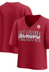 Fanatics Women's Oklahoma Tall Script Overlay Mesh Top