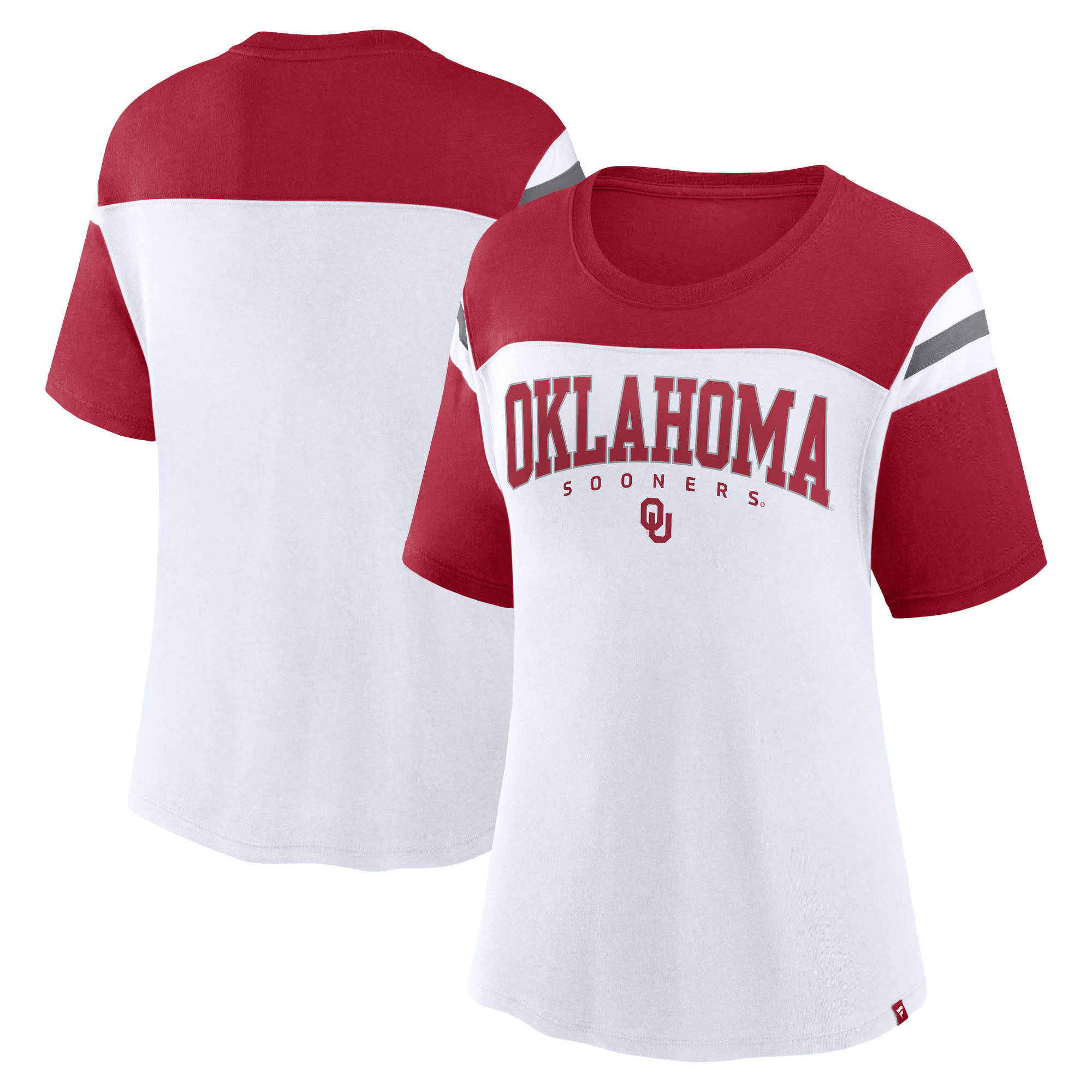 トップス OU Women's Oklahoma Winning Gear Blocked Short Sleeve Top - Balfour