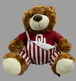 Mascot Factory Bella Dk Brown Bear with OU Game Day Bib
