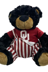 Mascot Factory Beau Black Bear with OU Game Day Bib