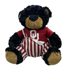 Mascot Factory Beau Black Bear with OU Game Day Bib