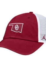 Jordan Jordan Crimson OU State Shape Unstructured Mesh Trucker Club Cap