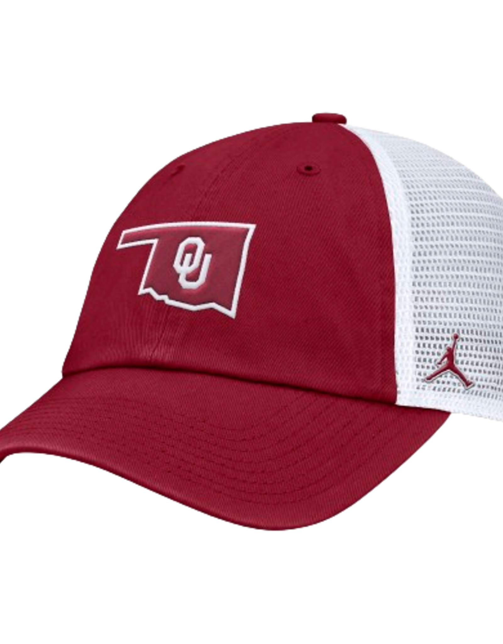 Jordan Jordan Crimson OU State Shape Unstructured Mesh Trucker Club Cap