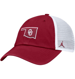 Jordan Jordan Crimson OU State Shape Unstructured Mesh Trucker Club Cap