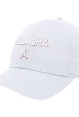 Jordan Jordan White Oklahoma Crimson & White Vinyl Letter Unstructured Club Cap