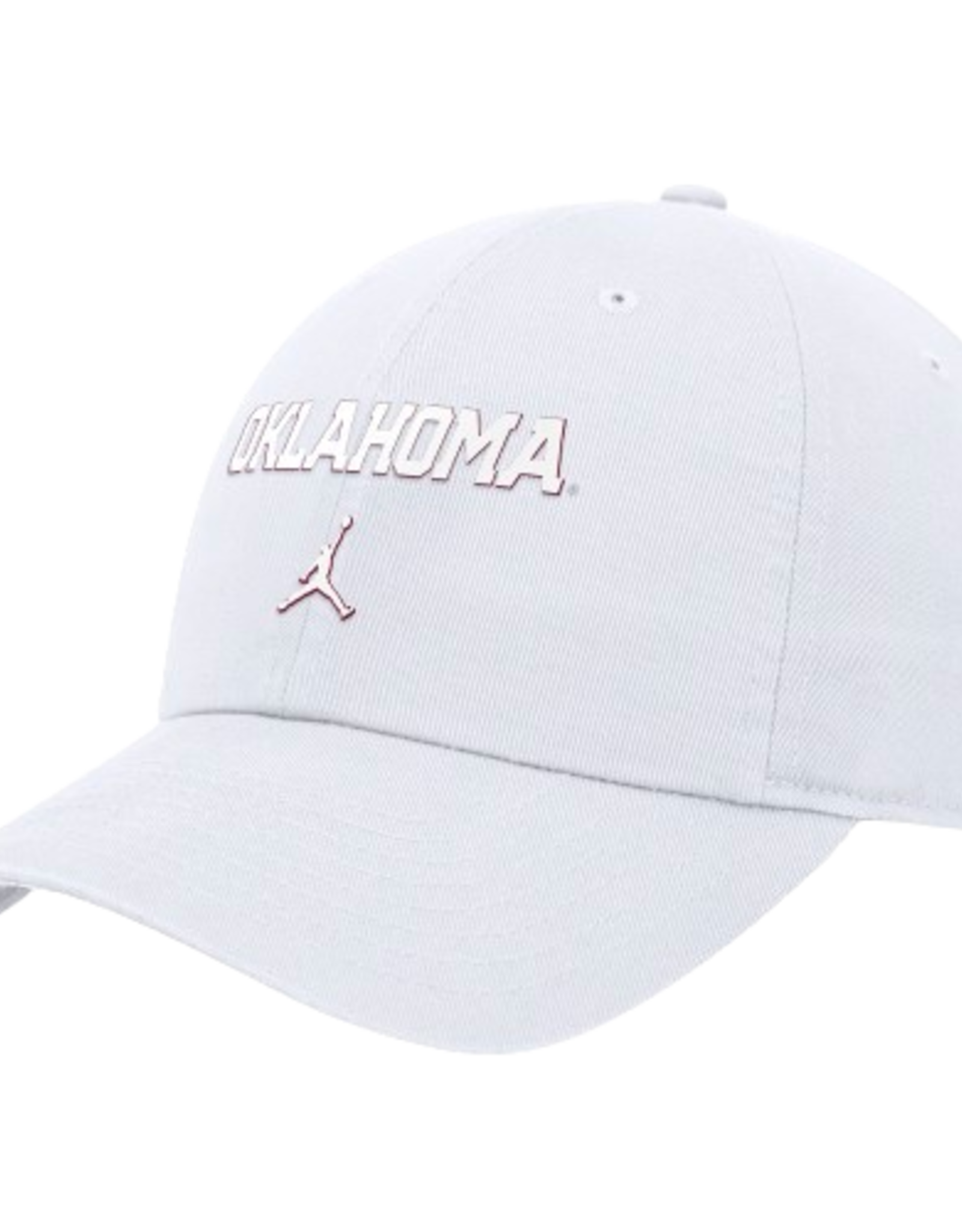 Jordan Jordan White Oklahoma Crimson & White Vinyl Letter Unstructured Club Cap