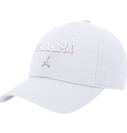 Jordan Jordan White Oklahoma Crimson & White Vinyl Letter Unstructured Club Cap