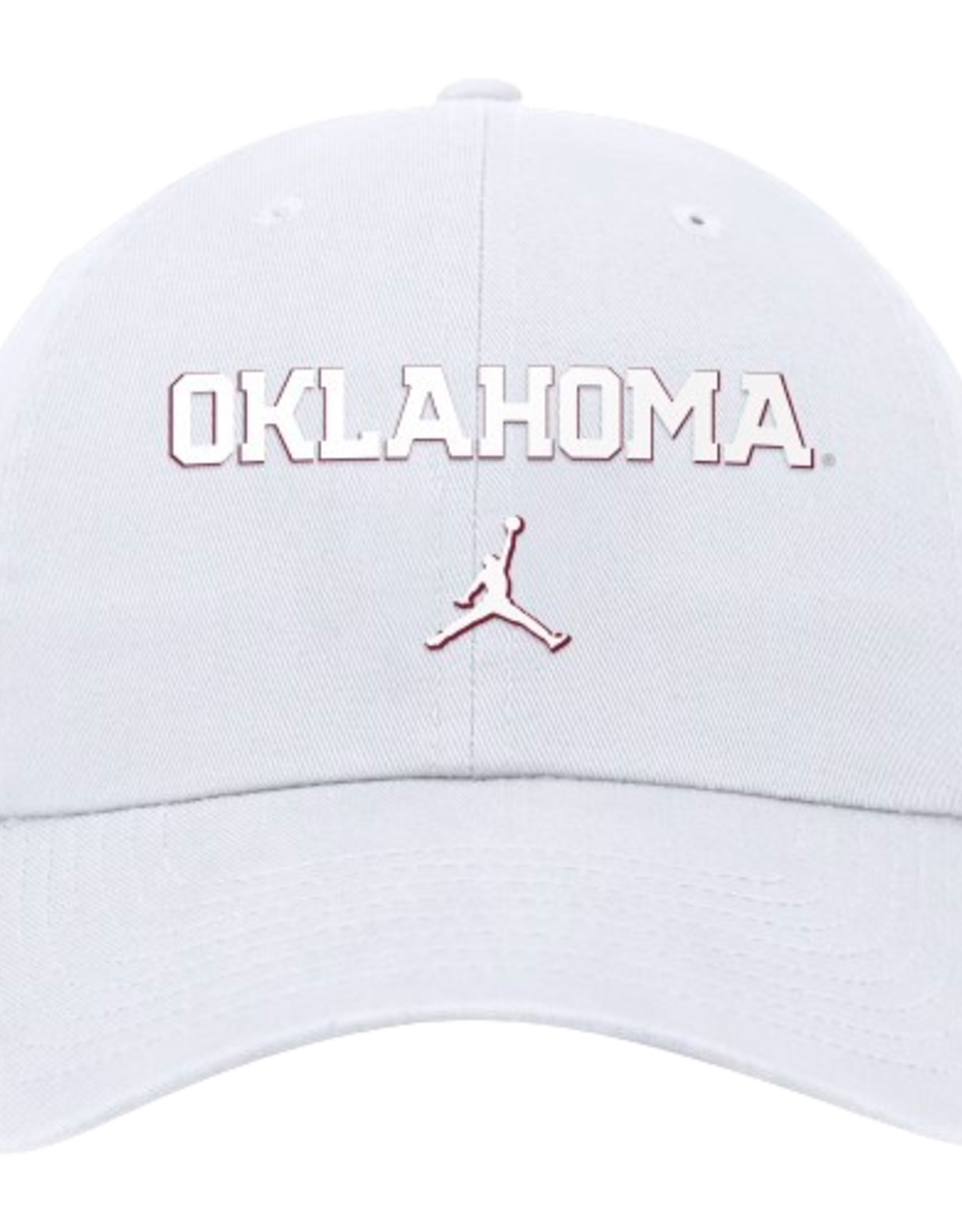 Jordan Jordan White Oklahoma Crimson & White Vinyl Letter Unstructured Club Cap