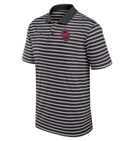 Jordan Men's Jordan OU Black/White/Crimson Victory Stripe Polo