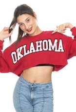 ZooZatz Women's Big Print Uber Crop Top LS