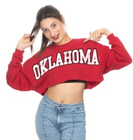 ZooZatz Women's Big Print Uber Crop Top LS