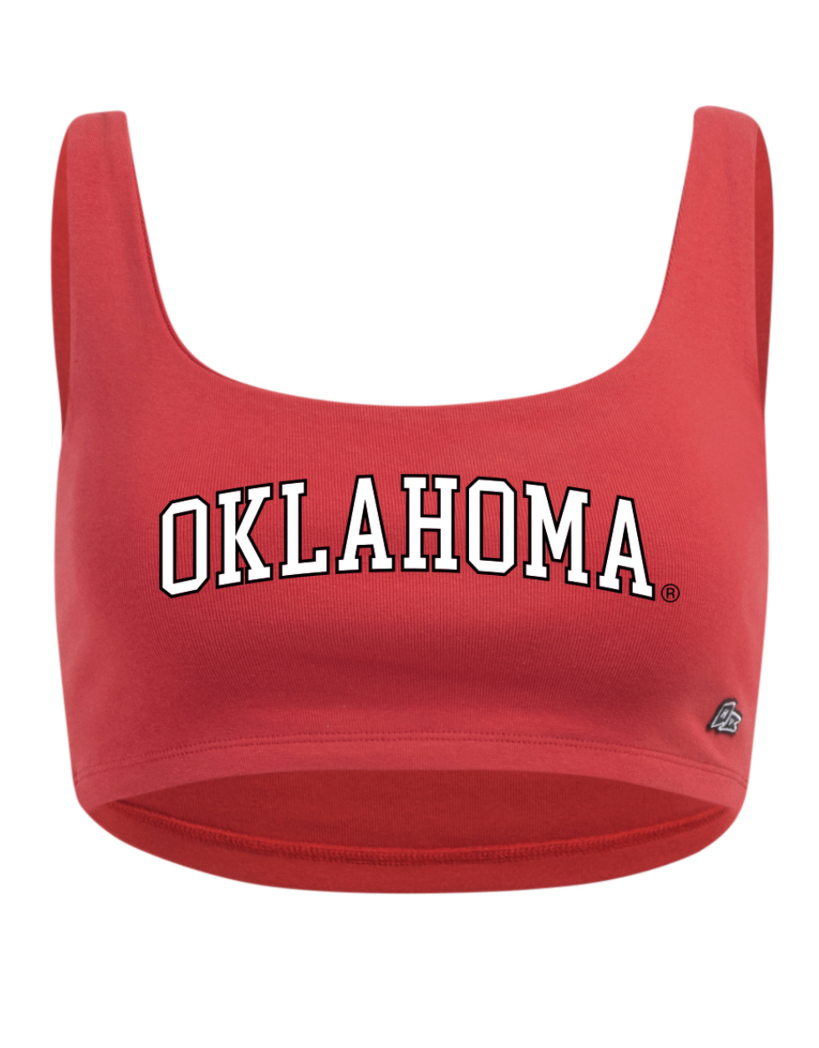Hype & Vice Women's Crimson Oklahoma Scoop Neck Crop Top