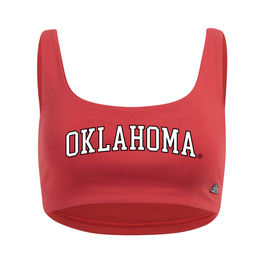 Hype & Vice Women's Crimson Oklahoma Scoop Neck Crop Top