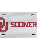 WinCraft OU Sooners Crimson/ Mirrored Silver License Plate