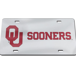 WinCraft OU Sooners Crimson/ Mirrored Silver License Plate